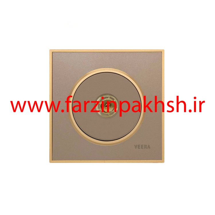 کلید و پریز توکار ویرا مدل آلفا جنس مات کلاسیک زه طلایی رنگ بژ