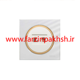 کلید و پریز توکار ویرا مدل آلفا جنس گلس اسپرت زه طلایی رنگ سفید