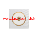 کلید و پریز توکار ویرا مدل آلفا جنس گلس اسپرت زه طلایی رنگ سفید