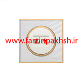 کلید و پریز توکار ویرا مدل آلفا جنس گلس کلاسیک زه طلایی رنگ سفید