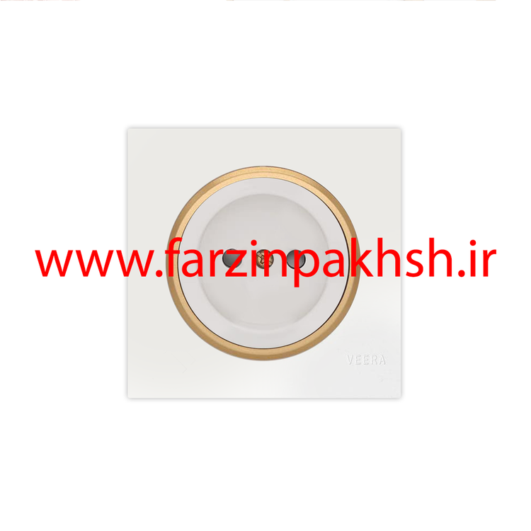 کلید و پریز توکار ویرا مدل آلفا جنس مات اسپرت زه طلایی رنگ سفید