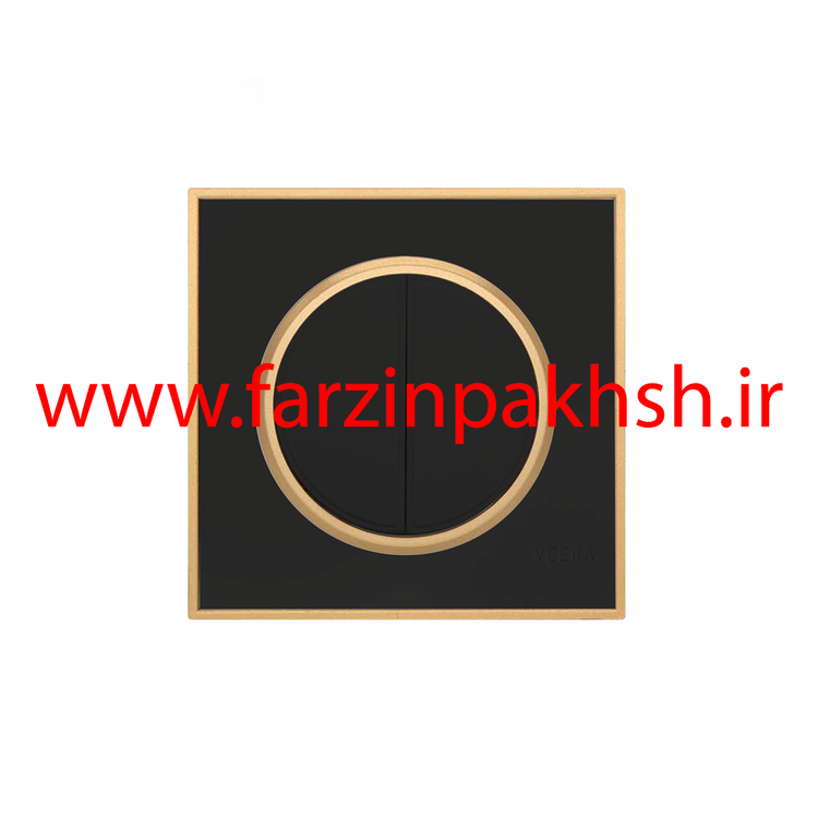 کلید و پریز توکار ویرا مدل آلفا جنس مات کلاسیک زه طلایی رنگ مشکی