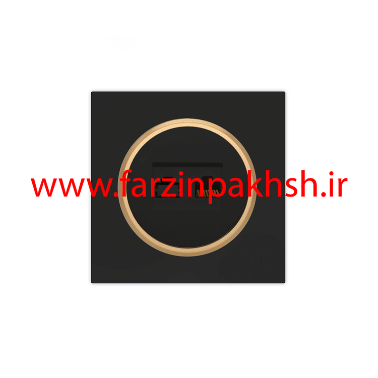 کلید و پریز توکار ویرا مدل آلفا جنس مات اسپرت زه طلایی رنگ مشکی