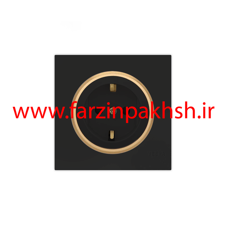 کلید و پریز توکار ویرا مدل آلفا جنس مات اسپرت زه طلایی رنگ مشکی