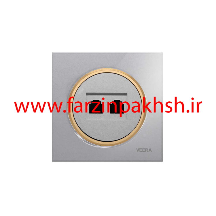 کلید و پریز توکار ویرا مدل آلفا جنس گلس اسپرت زه طلایی رنگ نقره ای