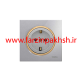 کلید و پریز توکار ویرا مدل آلفا جنس گلس اسپرت زه طلایی رنگ نقره ای