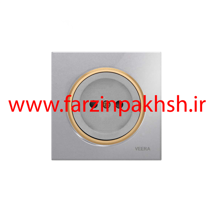 کلید و پریز توکار ویرا مدل آلفا جنس گلس اسپرت زه طلایی رنگ نقره ای