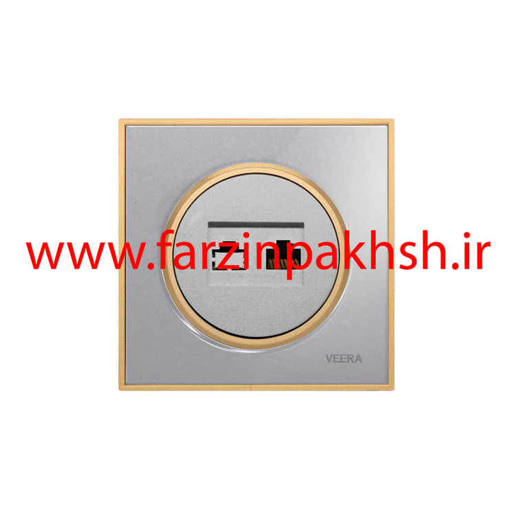 کلید و پریز توکار ویرا مدل آلفا جنس گلس کلاسیک زه طلایی رنگ نقره ای