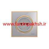 کلید و پریز توکار ویرا مدل آلفا جنس گلس کلاسیک زه طلایی رنگ نقره ای