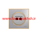 کلید و پریز توکار ویرا مدل آلفا جنس گلس کلاسیک زه طلایی رنگ نقره ای