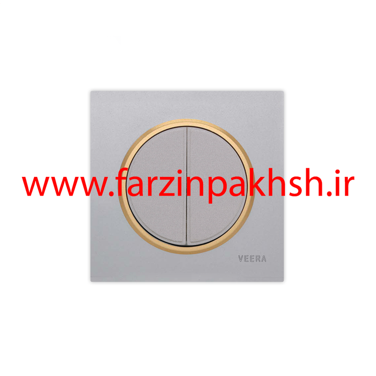 کلید و پریز توکار ویرا مدل آلفا جنس مات اسپرت زه طلایی رنگ نقره ای