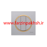 کلید و پریز توکار ویرا مدل آلفا جنس مات اسپرت زه طلایی رنگ نقره ای