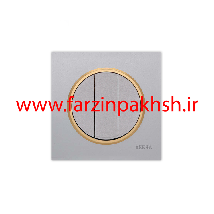 کلید و پریز توکار ویرا مدل آلفا جنس مات اسپرت زه طلایی رنگ نقره ای