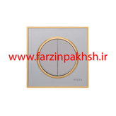 کلید و پریز توکار ویرا مدل آلفا جنس مات کلاسیک زه طلایی رنگ نقره ای