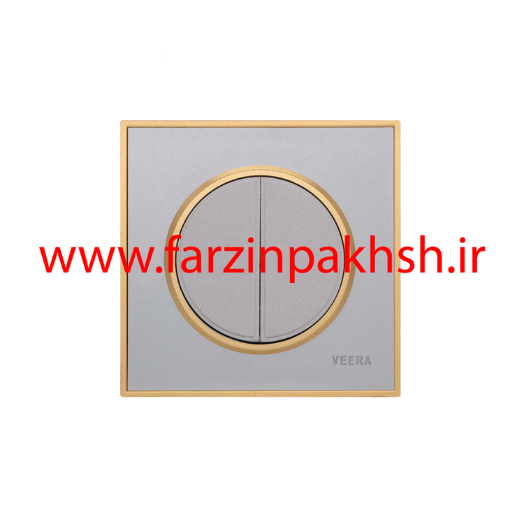 کلید و پریز توکار ویرا مدل آلفا جنس مات کلاسیک زه طلایی رنگ نقره ای