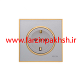 کلید و پریز توکار ویرا مدل آلفا جنس مات کلاسیک زه طلایی رنگ نقره ای