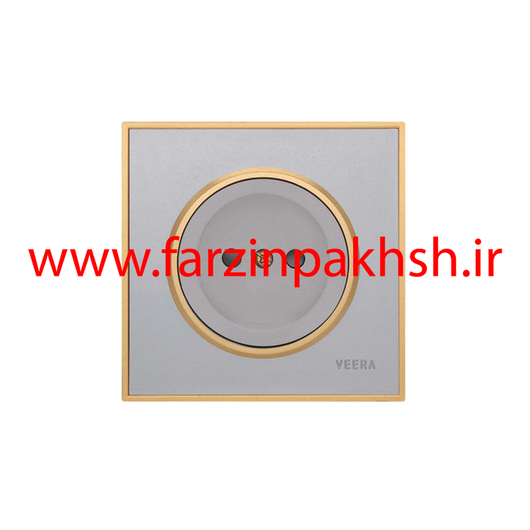 کلید و پریز توکار ویرا مدل آلفا جنس مات کلاسیک زه طلایی رنگ نقره ای
