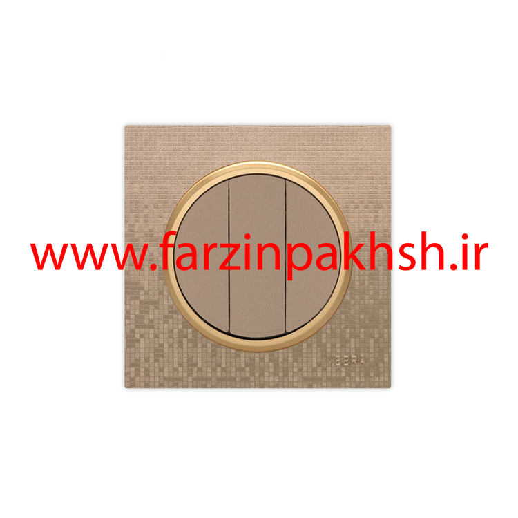 کلید و پریز توکار ویرا مدل آلفا جنس مات اسپرت زه استیل رنگ بژ شطرنجی