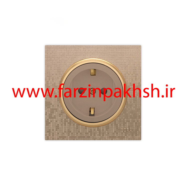 کلید و پریز توکار ویرا مدل آلفا جنس مات اسپرت زه استیل رنگ بژ شطرنجی