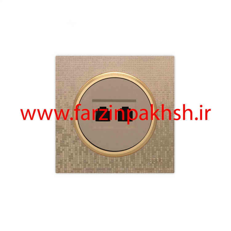 کلید و پریز توکار ویرا مدل آلفا جنس مات اسپرت زه استیل رنگ بژ شطرنجی