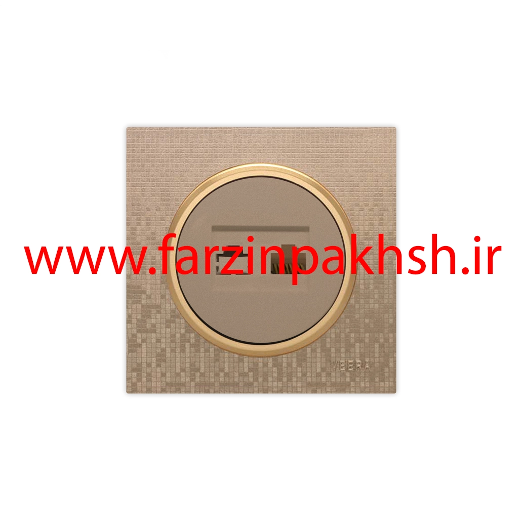 کلید و پریز توکار ویرا مدل آلفا جنس مات اسپرت زه استیل رنگ بژ شطرنجی