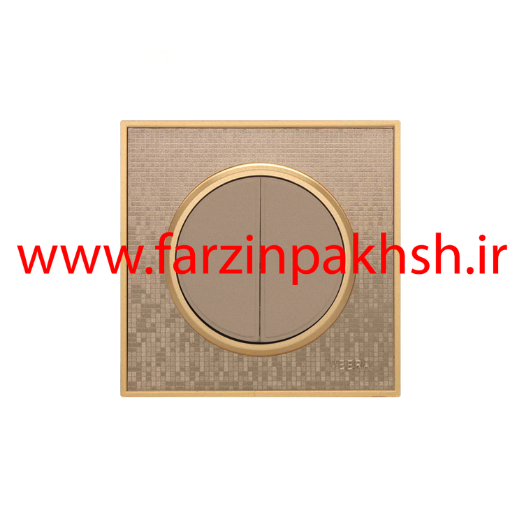 کلید و پریز توکار ویرا مدل آلفا جنس مات کلاسیک زه استیل رنگ بژ شطرنجی