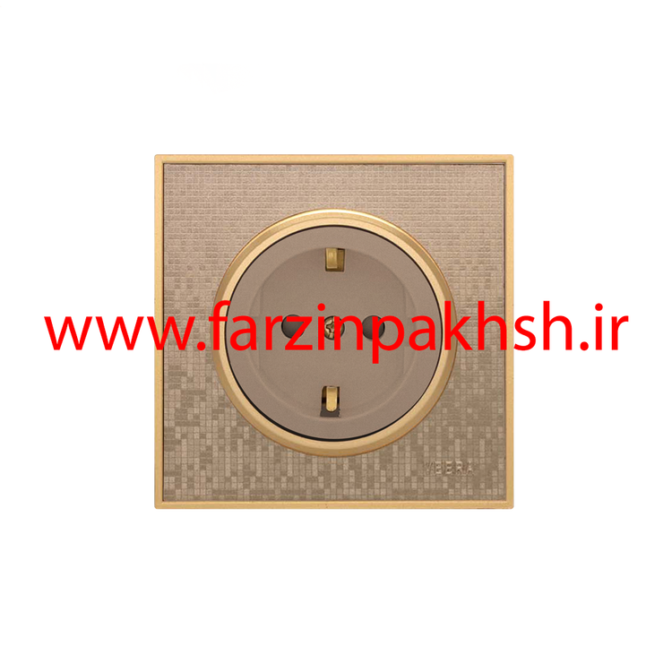 کلید و پریز توکار ویرا مدل آلفا جنس مات کلاسیک زه استیل رنگ بژ شطرنجی