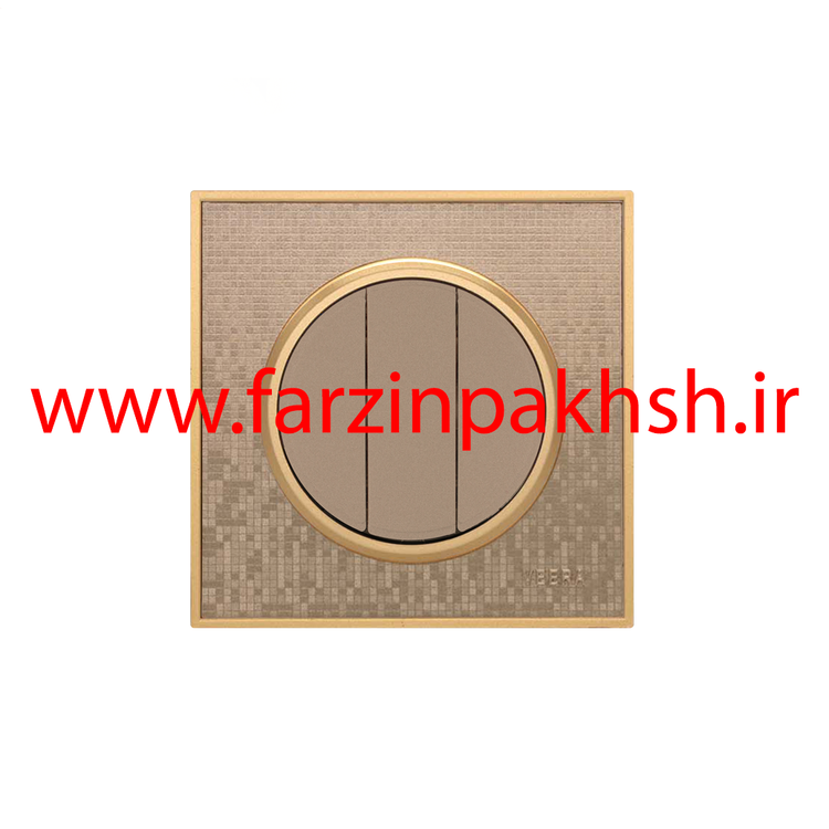 کلید و پریز توکار ویرا مدل آلفا جنس مات کلاسیک زه استیل رنگ بژ شطرنجی