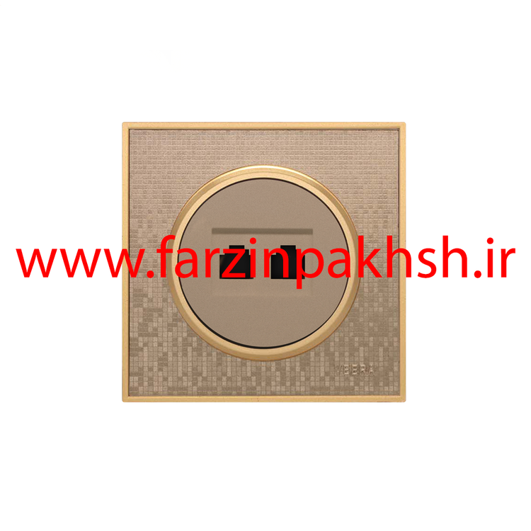 کلید و پریز توکار ویرا مدل آلفا جنس مات کلاسیک زه استیل رنگ بژ شطرنجی