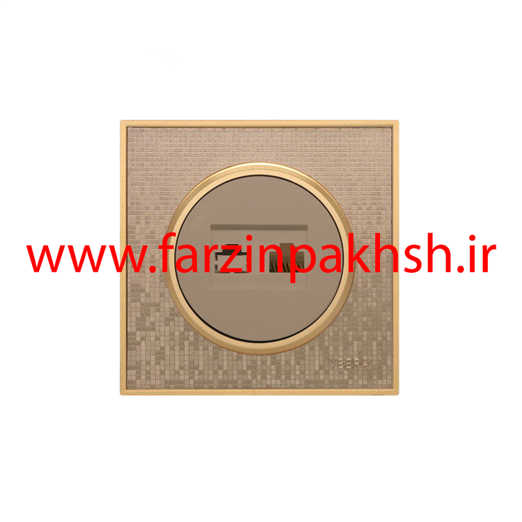 کلید و پریز توکار ویرا مدل آلفا جنس مات کلاسیک زه استیل رنگ بژ شطرنجی