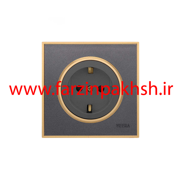 کلید و پریز توکار ویرا مدل آلفا جنس مات کلاسیک زه طلایی رنگ نوک مدادی