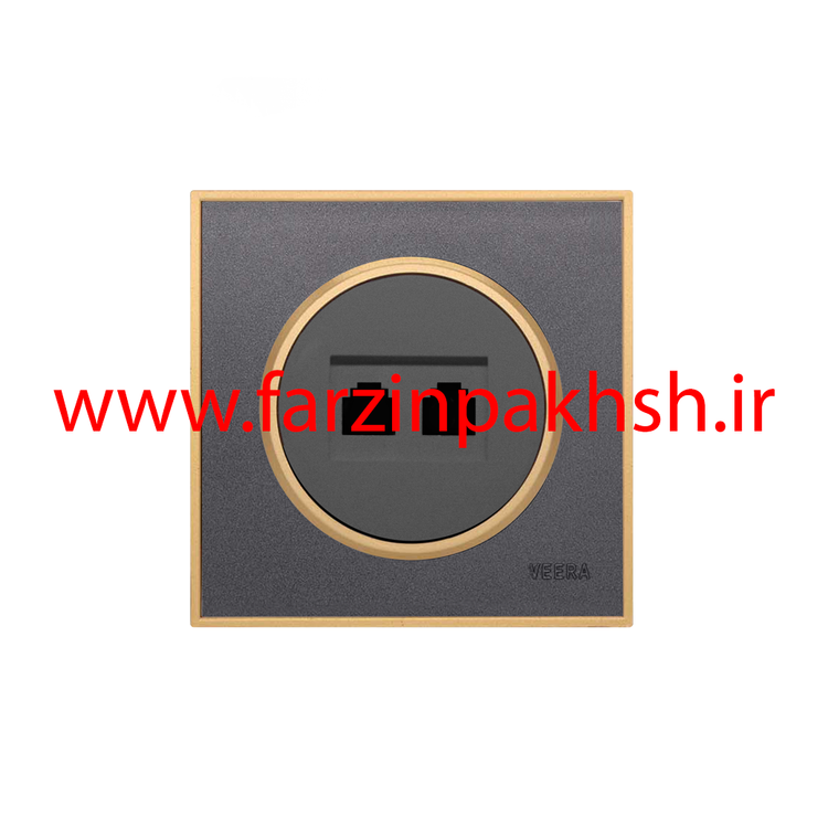 کلید و پریز توکار ویرا مدل آلفا جنس مات کلاسیک زه طلایی رنگ نوک مدادی