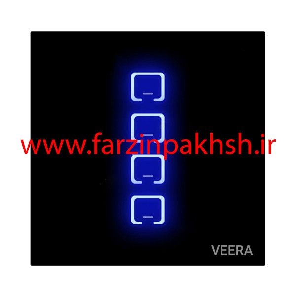 کلید چهار پل توکار ویرا مدل لمسی مشکی