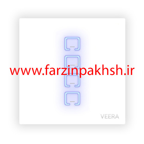 کلید چهار پل توکار ویرا مدل لمسی سفید