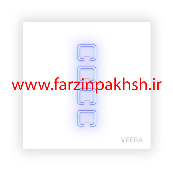 کلید چهار پل توکار ویرا مدل لمسی سفید