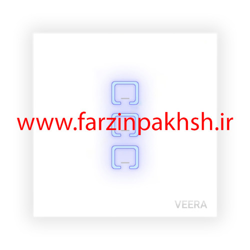 کلید سه پل توکار ویرا مدل لمسی سفید