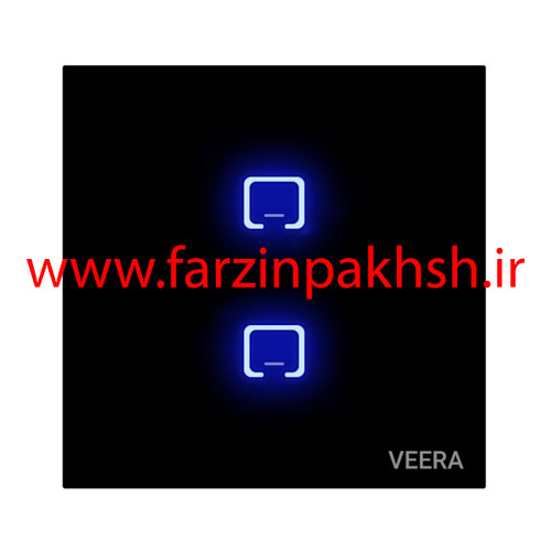 کلید دو پل توکار ویرا مدل لمسی مشکی