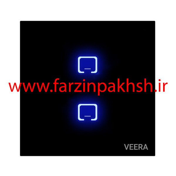 کلید دو پل توکار ویرا مدل لمسی مشکی