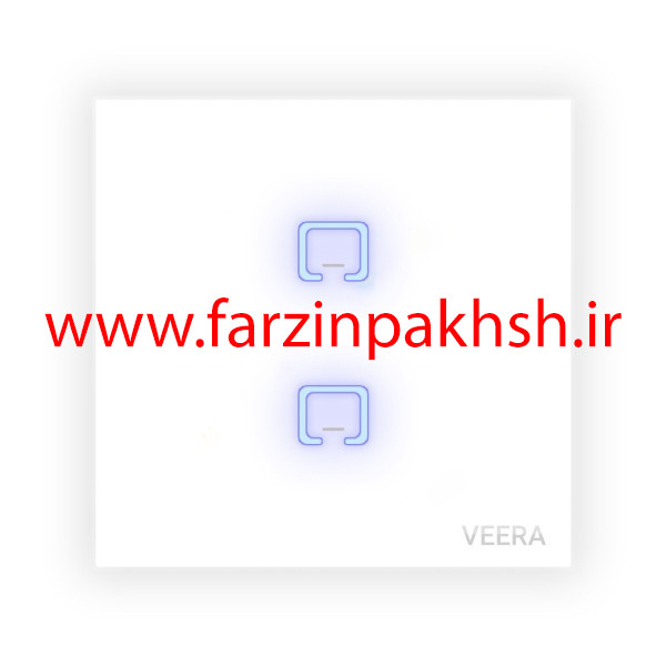 کلید دو پل توکار ویرا مدل لمسی سفید