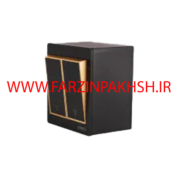 کلید دو پل روکار ویرا مدل امگا مشکی طلا مشکی