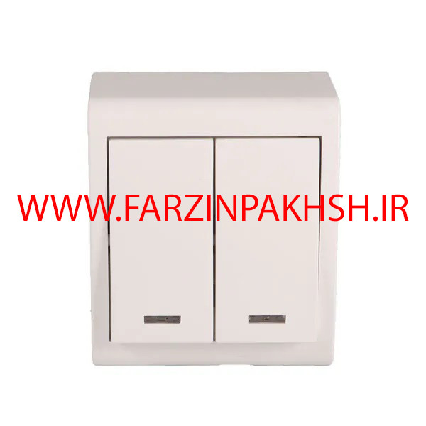 کلید دو پل روکار ویرا مدل امگا سفید