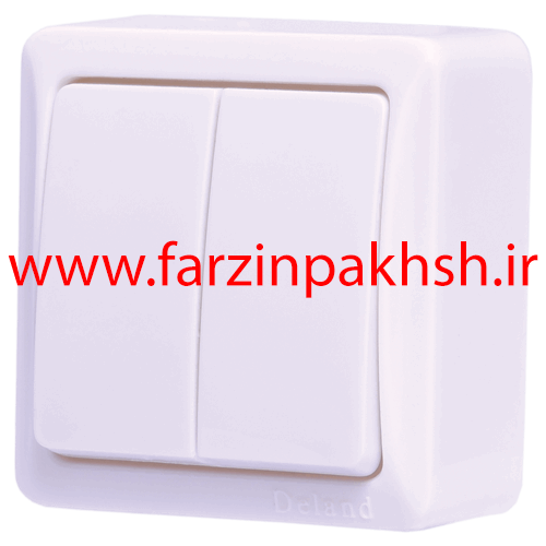 کلید دو پل روکار دلند مدل سیلور