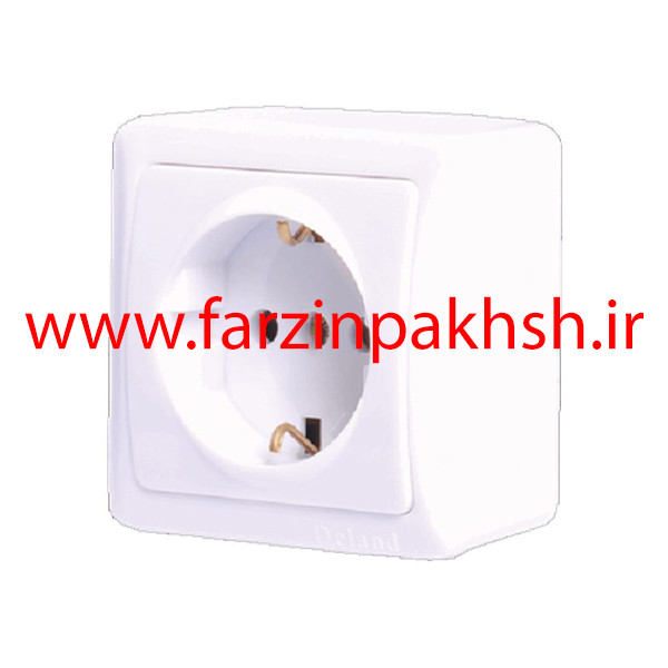 پریز برق ارت دار روکار دلند مدل سیلور