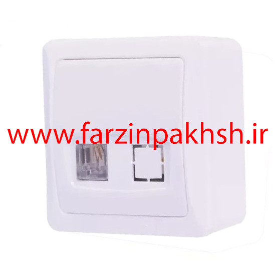 پریز سوکت شبکه CAT6 روکار دلند مدل سیلور