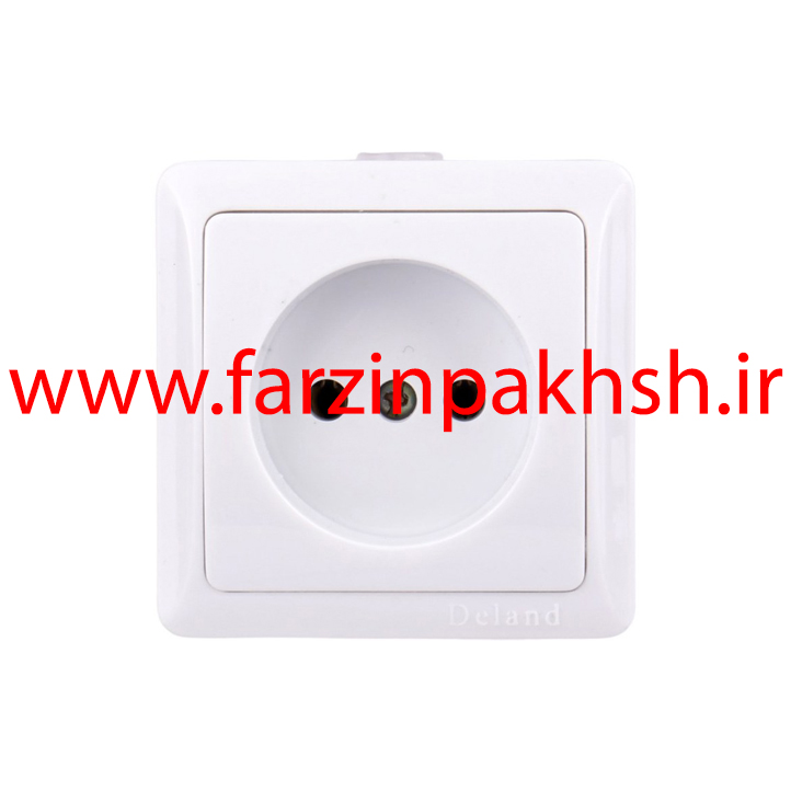 پریز برق ساده پایه سرامیکی روکار دلند مدل سیلور