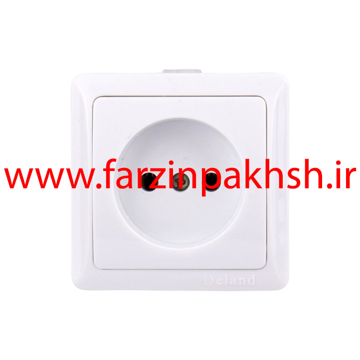 پریز برق ساده پایه سرامیکی روکار دلند مدل سیلور