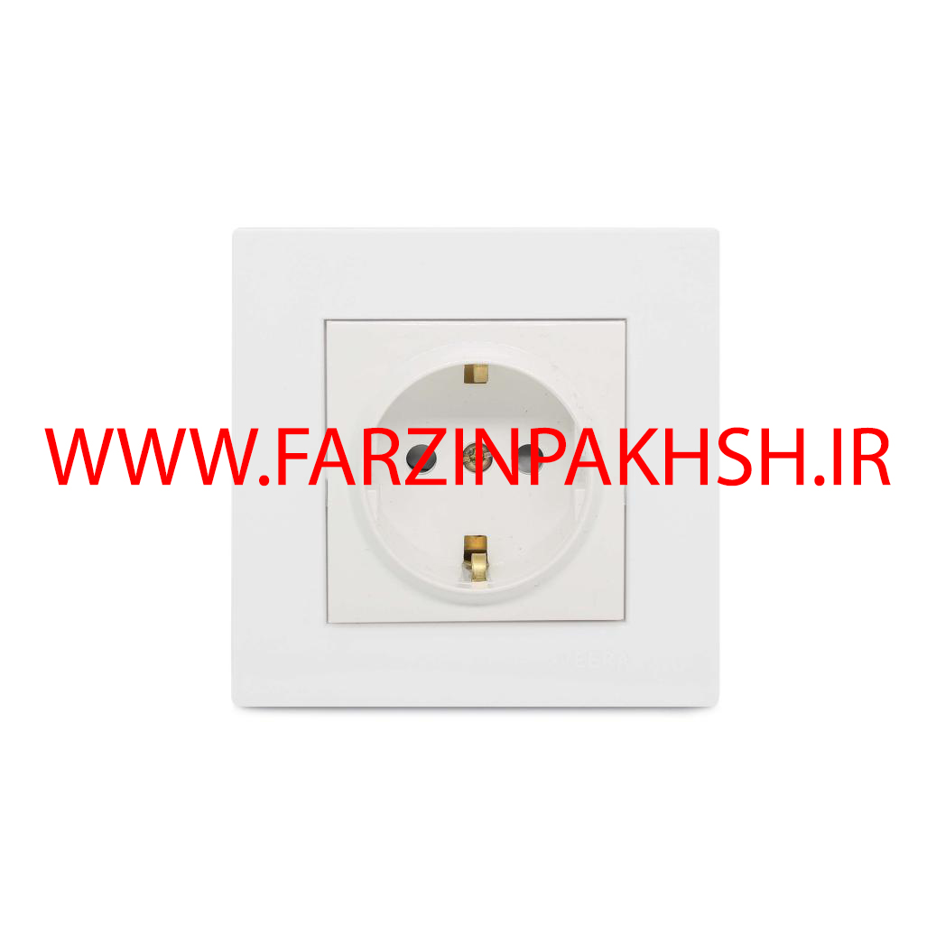 پریز برق ارت دار توکار ویرا مدل ویرا ساده سفید