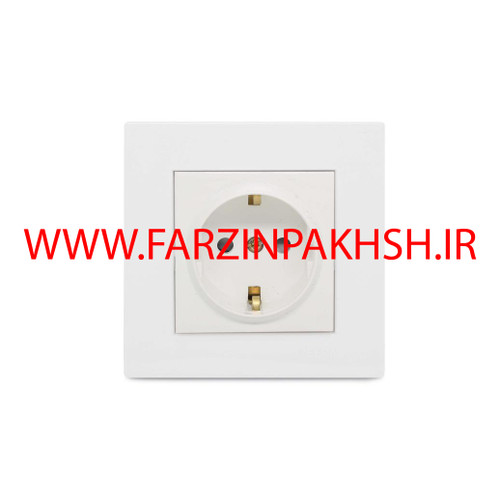 پریز ارت محافظ دار با پشتی سرامیکی توکار ویرا مدل ویرا ساده سفید