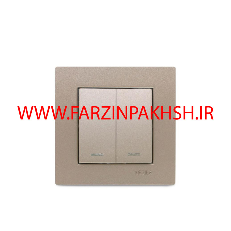 کلید دو پل توکار ویرا مدل ویرا ساده بژ