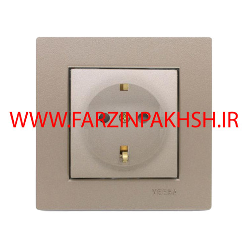 پریز برق ارت دار توکار ویرا مدل ویرا ساده بژ